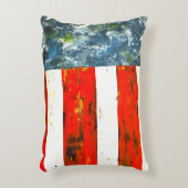 抽象芸術モダン赤、白、青の旗のような アクセントクッション (正面(垂直))