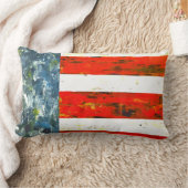 抽象芸術モダン赤、白、青の旗のような ランバークッション (ブランケット)