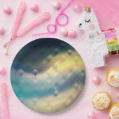 抽象芸術モダン軟勾配液ぼやけテクスチャ ペーパープレート (パーティー)