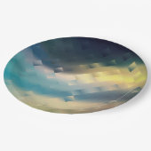 抽象芸術モダン軟勾配液ぼやけテクスチャ ペーパープレート (アングル)