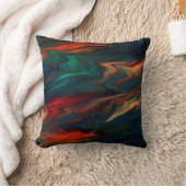 抽象芸術モダン軟勾配液ぼやけ波 クッション (ブランケット)