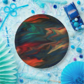 抽象芸術モダン軟勾配液ぼやけ波 ペーパープレート (パーティー)