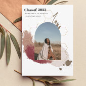 抽象芸術モダン金ゴールドとピンクの大学院の写真招待者 招待状