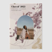 抽象芸術モダン金ゴールドと紫色の大学院生 ベラム紙招待状 (正面)