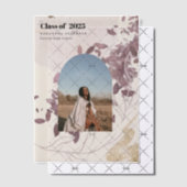 抽象芸術モダン金ゴールドと紫色の大学院生 ベラム紙招待状 (オフセット (招待状))