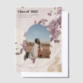 抽象芸術モダン金ゴールドと紫色の大学院生 ベラム紙招待状 (オフセット)