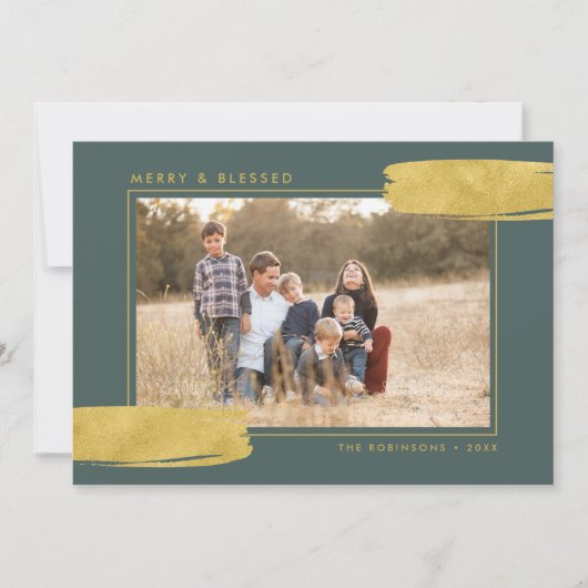 抽象芸術モダン金ゴールドとSage宗教写真 シーズンカード (正面)