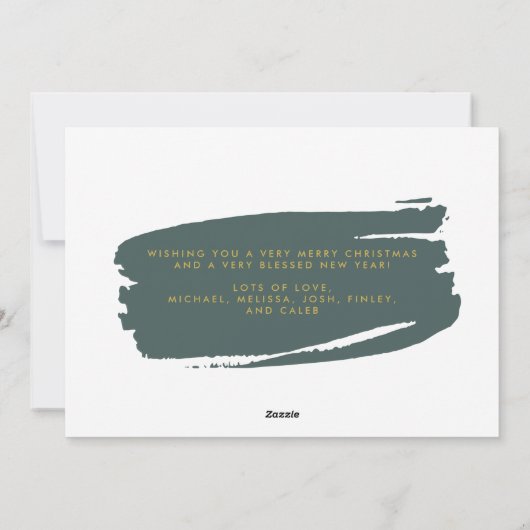 抽象芸術モダン金ゴールドとSage宗教写真 シーズンカード (裏面)