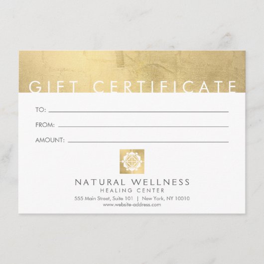 抽象芸術モダン金ゴールドウェルネス商品券 (正面)
