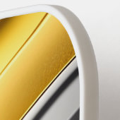 抽象芸術モダン金ゴールドシルバーおよびブロンズ波 ピックルボールラケット (左詳細)