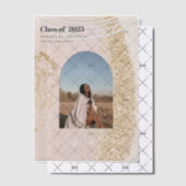 抽象芸術モダン金ゴールド及びピンク大学院 ベラム紙招待状 (オフセット (招待状))