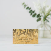 抽象芸術モダン金ゴールド大理石名刺 名刺 (スタンド正面)