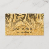 抽象芸術モダン金ゴールド大理石名刺 名刺 (正面)