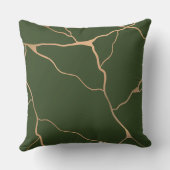 抽象芸術モダン金ゴールド静脈デザインダークグリーン クッション (裏面)