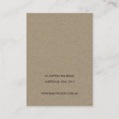 抽象芸術モダン錆オレンジクラフトイヤリングディスプレイ 名刺 (裏面)