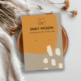 抽象芸術モダン錆オレンジクラフトイヤリングディスプレイ 名刺