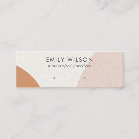 抽象芸術モダン錆赤面アートイヤリングディスプレイ スキニー名刺 (正面)