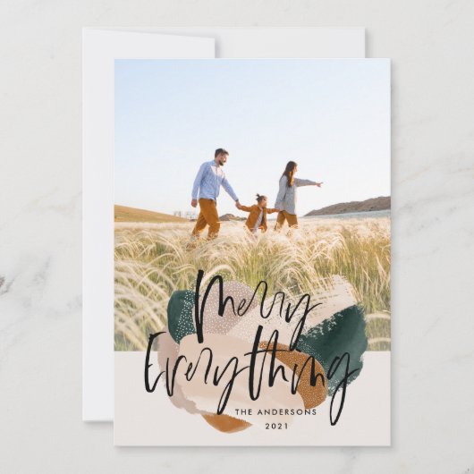 抽象芸術モダン錆1写真クリスマス休暇 案内状 (正面)