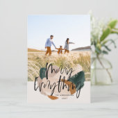 抽象芸術モダン錆1写真クリスマス休暇 案内状 (スタンド正面)