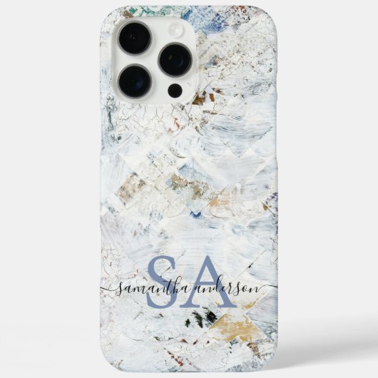 抽象芸術モダン電話ケース(イニシャルと名前) Case-Mate iPhoneケース (裏面)