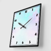 抽象芸術モダン青と紫の水彩 スクエア壁時計 (傾斜)