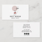 抽象芸術モダン顔メイクアップアーティスト名刺 名刺 (正面/裏面)