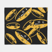 抽象芸術モダン顔 フリースブランケット (正面(横))