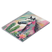 抽象芸術モダン馬と多肉 ノートブック (左側)