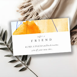 抽象芸術モダン黄色の青の芸術は友人を参照 名刺