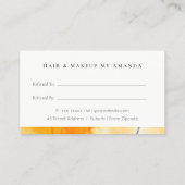 抽象芸術モダン黄色の青の芸術は友人を参照 名刺 (裏面)