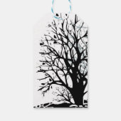 抽象芸術モダン黒木シルシルエット白 ギフトタグ (裏面)