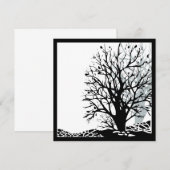 抽象芸術モダン黒木シルシルエット白 招待状 (正面/裏面)