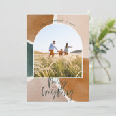 抽象芸術モダン1フォトアーチのクリスマス休暇 案内状 (スタンド正面)