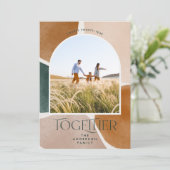 抽象芸術モダン1フォトアーチクリスマスタイポグラフィ シーズンカード (スタンド正面)