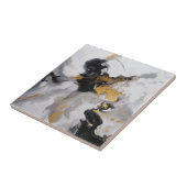 抽象芸術モダン・グレー、ホワイト、ブラック、金ゴールド タイル (側面)