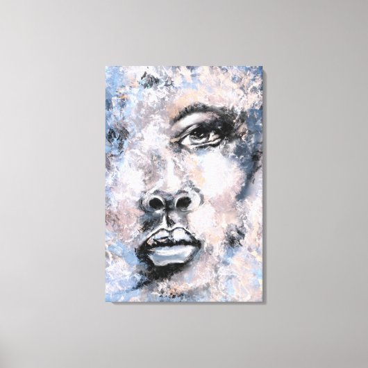 抽象芸術モダン・スタイルの女性の顔の絵画 キャンバスプリント (正面)