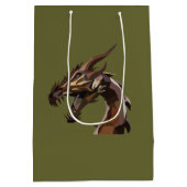 抽象芸術モダン・ドラゴン ミディアムペーパーバッグ (裏面)