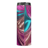 抽象芸術モダン – ビバマゼンタ、ターコイズおよび金ゴールド- タンブラー (裏面)