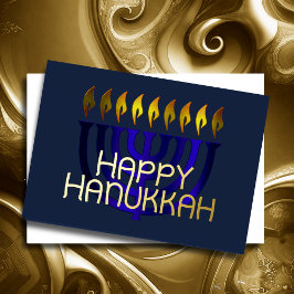 抽象芸術モダン（ユダヤ教）メノラー青 箔シーズンカード