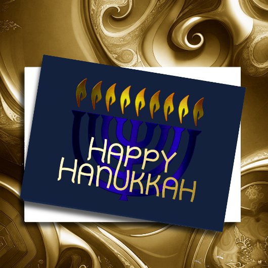 抽象芸術モダン（ユダヤ教）メノラー青 箔シーズンカード