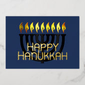 抽象芸術モダン（ユダヤ教）メノラー黒い黄色 箔シーズンカード (正面)