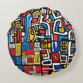 抽象芸術モダン ラウンドクッション (裏面)