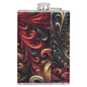 抽象芸術モダン、赤、黒、金ゴールド フラスク (裏面)