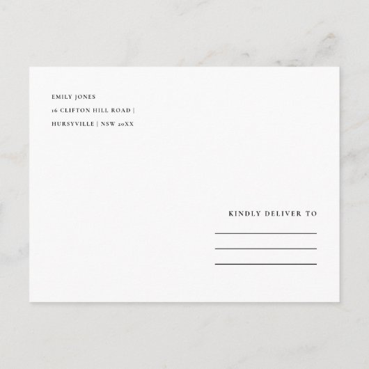 抽象芸術モダンRUST KRAFT芸術的日付の保存 案内ポストカード (裏面)