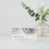 抽象芸術モノクログレー水彩 |バラ金ゴールド 名刺 (スタンド正面)