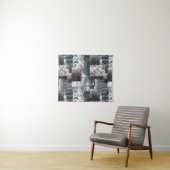 抽象芸術モノクロパッチワーク タペストリー (インサイチュ(横))