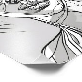 抽象芸術モノクロラインアートポートレート フォトプリント            (角)