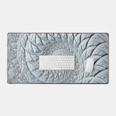 抽象芸術モノクロ灰色スパイラルフラクタル デスクマット (キーボード&マウス)