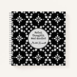 抽象芸術モノクロ《写真》ぼけ味ドットパターン ノートブック