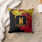 抽象芸術モノグラムのコンテンポラリー名前をカスタムする クッション (ブランケット)